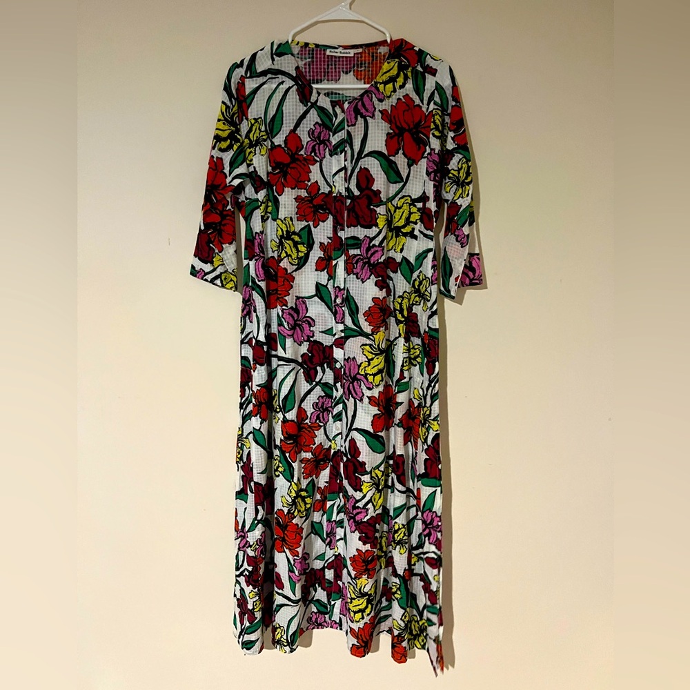 Roller Rabbit long dress, or cover up, Floral print, size small, sheet material